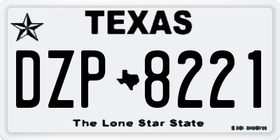 TX license plate DZP8221