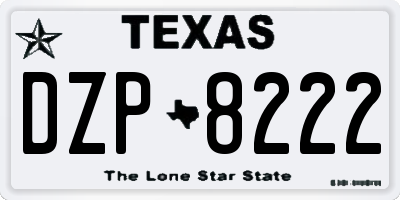 TX license plate DZP8222