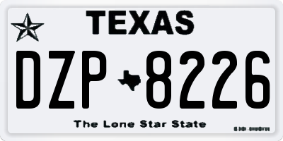 TX license plate DZP8226