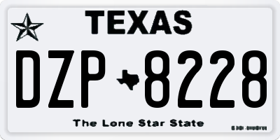 TX license plate DZP8228