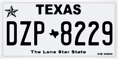 TX license plate DZP8229
