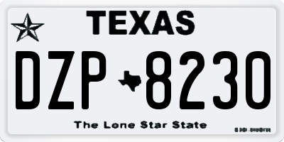 TX license plate DZP8230