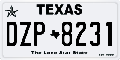 TX license plate DZP8231