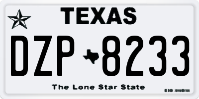 TX license plate DZP8233
