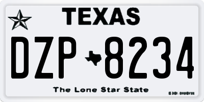 TX license plate DZP8234