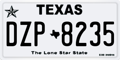 TX license plate DZP8235
