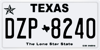 TX license plate DZP8240