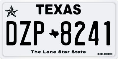 TX license plate DZP8241