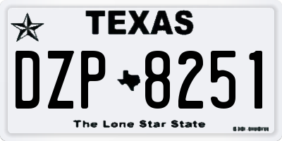 TX license plate DZP8251
