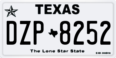 TX license plate DZP8252