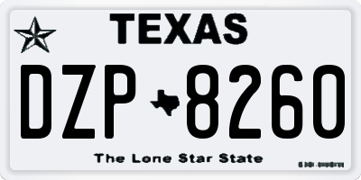 TX license plate DZP8260