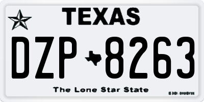 TX license plate DZP8263