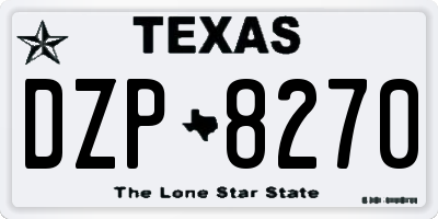 TX license plate DZP8270
