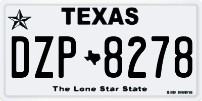 TX license plate DZP8278