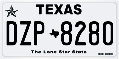 TX license plate DZP8280
