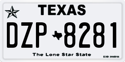TX license plate DZP8281