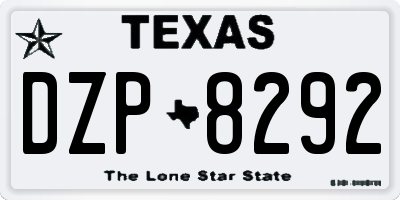 TX license plate DZP8292