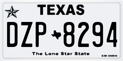 TX license plate DZP8294