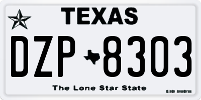 TX license plate DZP8303