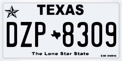 TX license plate DZP8309