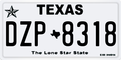 TX license plate DZP8318