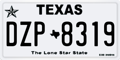 TX license plate DZP8319