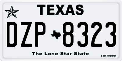 TX license plate DZP8323