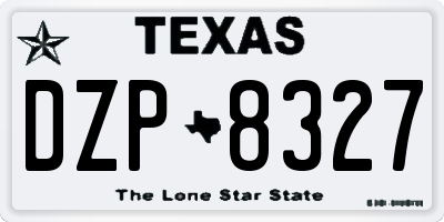 TX license plate DZP8327