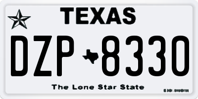 TX license plate DZP8330