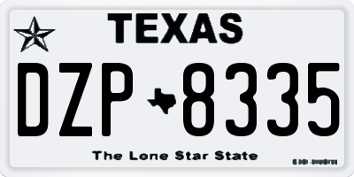 TX license plate DZP8335