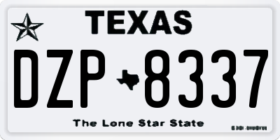 TX license plate DZP8337