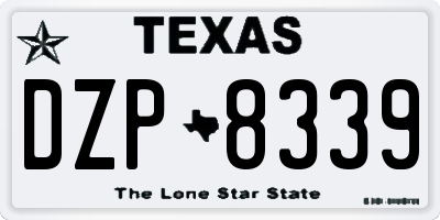 TX license plate DZP8339