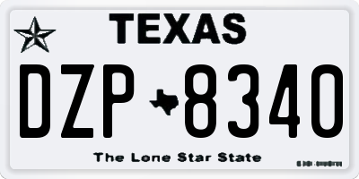 TX license plate DZP8340