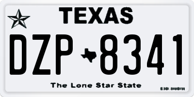 TX license plate DZP8341