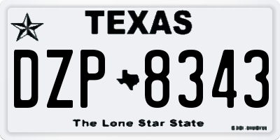 TX license plate DZP8343
