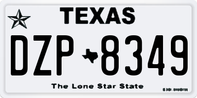 TX license plate DZP8349