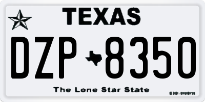 TX license plate DZP8350