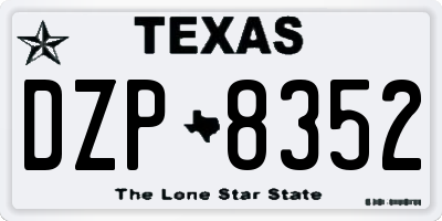 TX license plate DZP8352