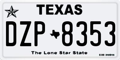 TX license plate DZP8353