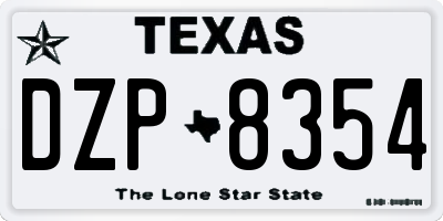 TX license plate DZP8354