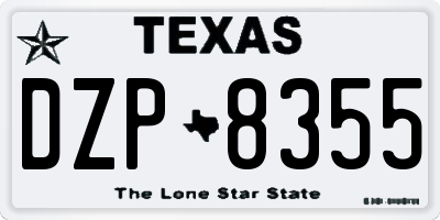 TX license plate DZP8355