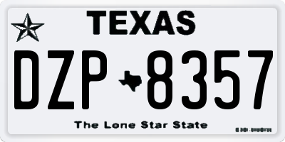 TX license plate DZP8357