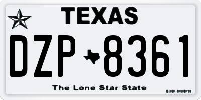 TX license plate DZP8361