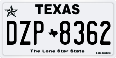 TX license plate DZP8362