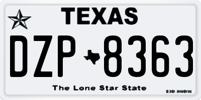TX license plate DZP8363
