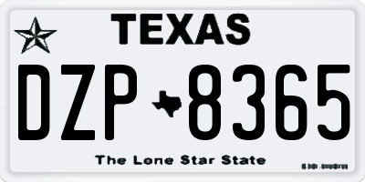 TX license plate DZP8365