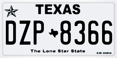 TX license plate DZP8366