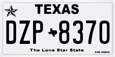 TX license plate DZP8370