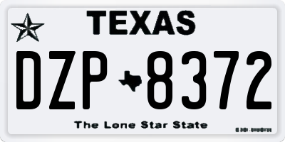 TX license plate DZP8372