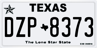 TX license plate DZP8373